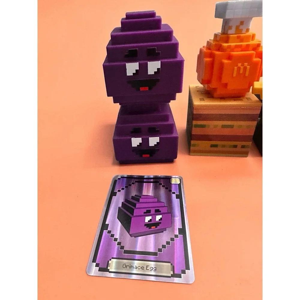 McDonald's Minecraft Happy Meal Toy Lot Pixel Figures Grimace